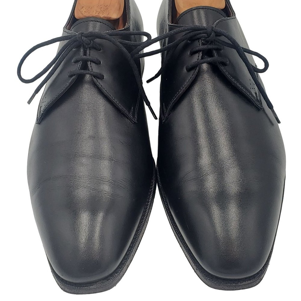 Carmina Shoemaker Luxury Mens 8 Black Calf All-Leather Dress Shoes Derby Oxfords - Picture 2 of 16